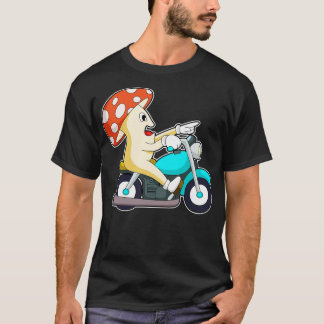 Camiseta El hongo como ciclista con motocicleta