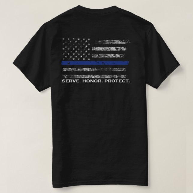 Camiseta El honor del servicio protege la bandera (Reverso del diseño)