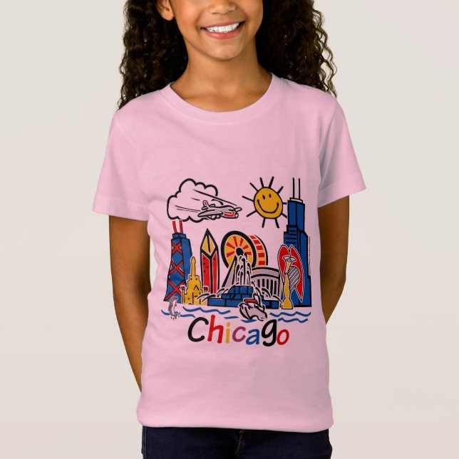 Camiseta El horizonte de Chicago embroma horizonte (Anverso)