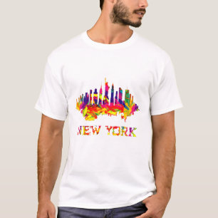 Camiseta El horizonte de la ciudad de Nueva York es colorid