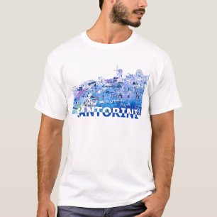 Camiseta El horizonte de Santorini en limpio Scissor estilo