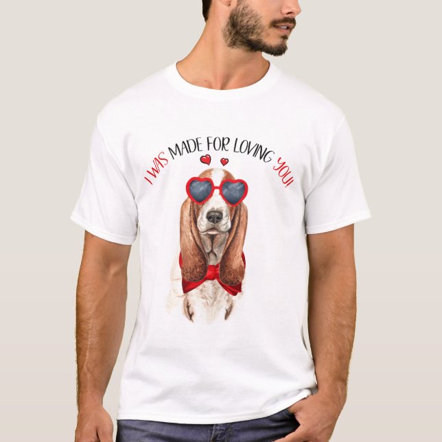 Camiseta El Hound Basset hecho para amarte (Anverso)