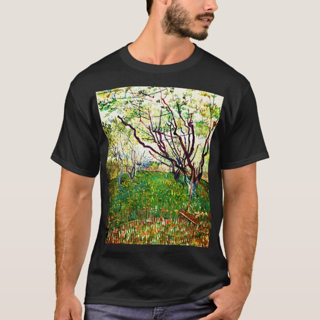 Camiseta El huerto florido (1888) de Vincent Van Gogh (Anverso)