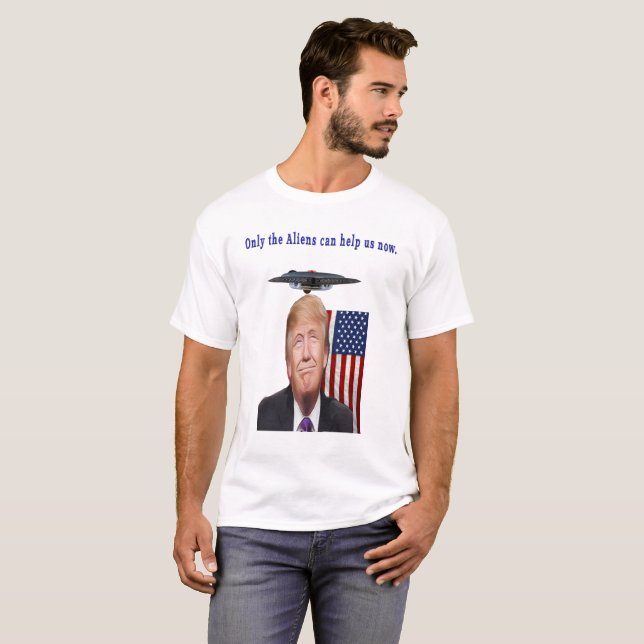 Camiseta El humor de los drones de Donald Trump (Anverso completo)