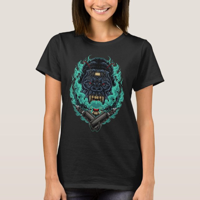 Camiseta El humor de moda de vaping gorilla es genial (Anverso)