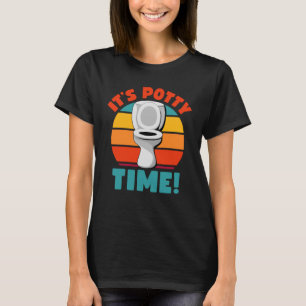 Camiseta El humor retro de los baños de tiempo pozo