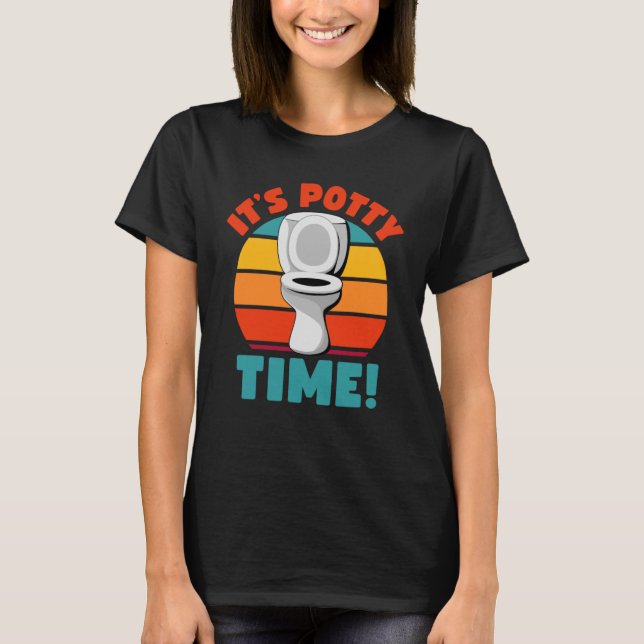 Camiseta El humor retro de los baños de tiempo pozo (Anverso)