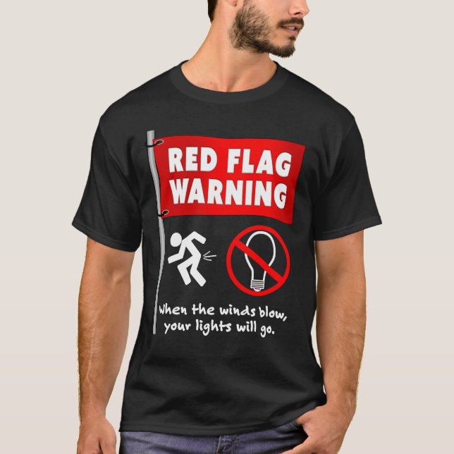 Camiseta El humor sarcástico gracioso de la bandera roja (Anverso)