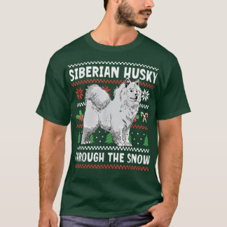 Camiseta El Husky Siberiano a través de la Nieve por Navida