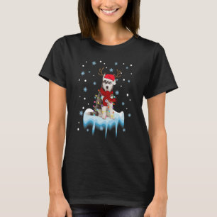 Camiseta El Husky Siberiano Árbol de Navidad enciende Navid