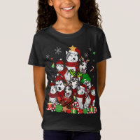 El Husky Siberiano Árbol de Navidad T Shirt Xmas R