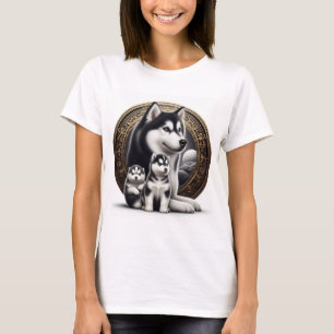 Camiseta El Husky Siberiano Con Los Cuchillos