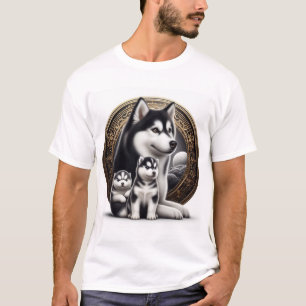 Camiseta El Husky Siberiano Con Los Cuchillos