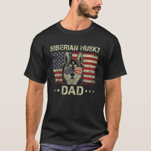 Camiseta El Husky Siberiano Dad Dog Ama La Bandera Estadoun