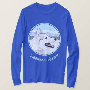 Camiseta El Husky Siberiano (Plata y Blanco) Pintura de art
