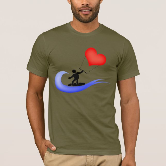 Camiseta El icono kitesurfing fresco del amor (Anverso)