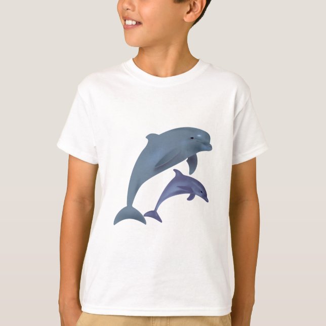 Camiseta El ilustracion de salto de los delfínes embroma la (Anverso)