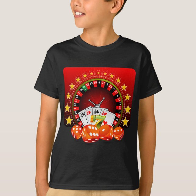 Camiseta El ilustracion del casino con la rueda de ruleta y (Anverso)