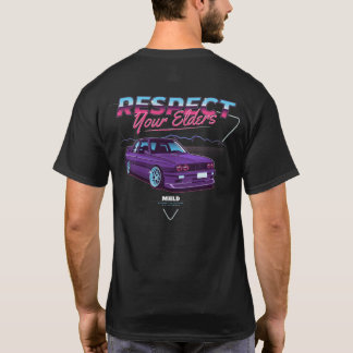 Camiseta El Ilustracion del coche E30 respeta a sus mayores