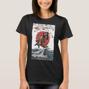 Camiseta El Ilustracion Japonés De La Carpa De Koi Saltando