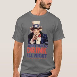 Camiseta El Imbécil 4 De Julio Tío Sam Quiero Que Bebas Un