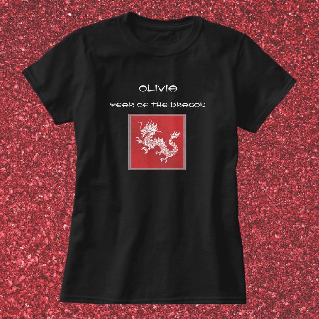 Camiseta El impresionante año rojo y blanco del dragón (Subido por el creador)