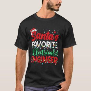 Camiseta El ingeniero eléctrico favorito de Santa Hat Chr