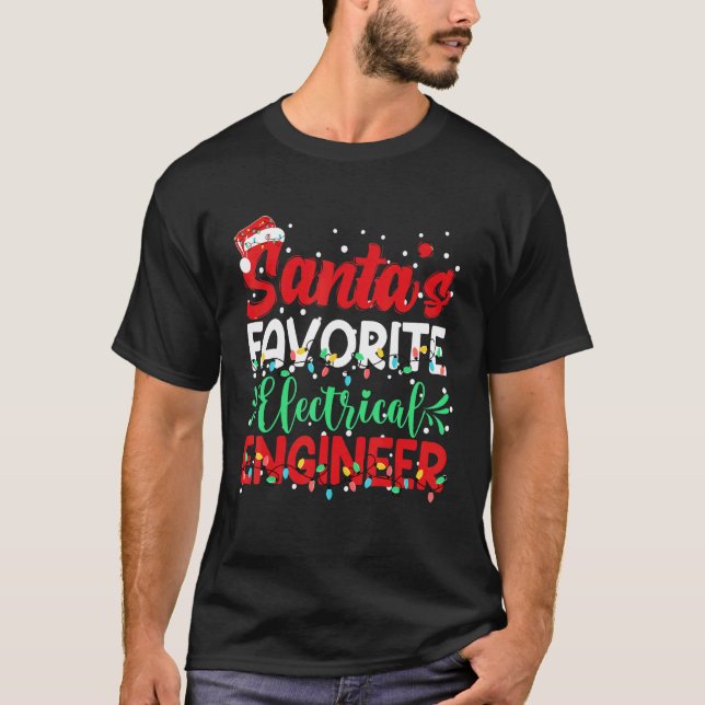 Camiseta El ingeniero eléctrico favorito de Santa Hat Chr (Anverso)