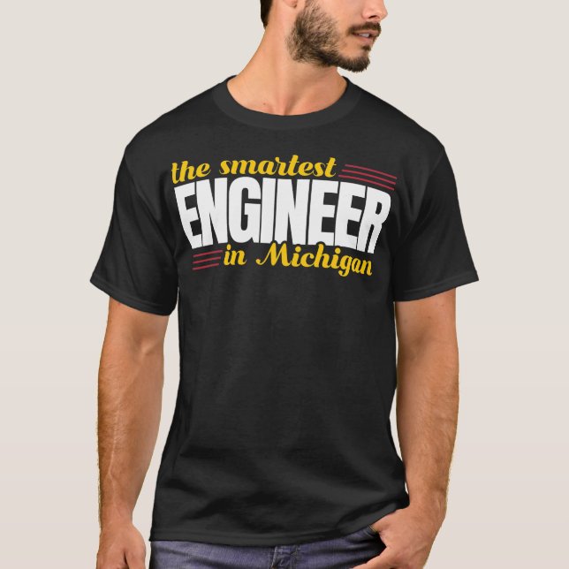 Camiseta El Ingeniero Más Inteligente De Michigan (Anverso)