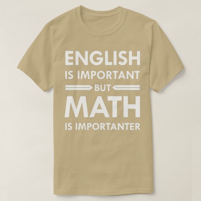 Camiseta El inglés es importante, pero la matemática es imp (Diseño del anverso)