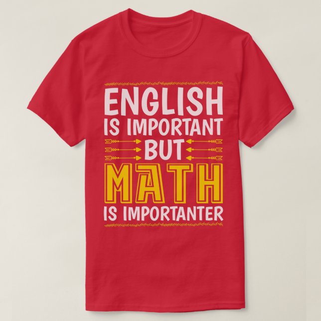 Camiseta El inglés es importante, pero las matemáticas son  (Diseño del anverso)