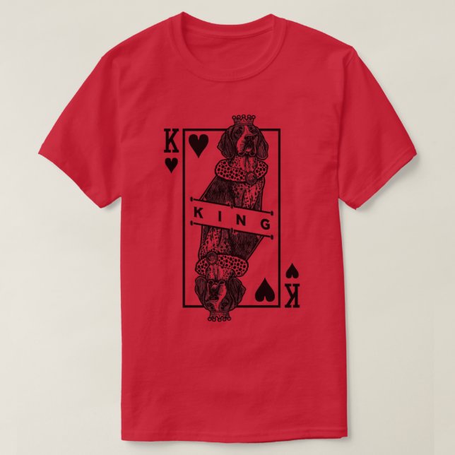 Camiseta El inglés estadounidense Coonhound King Of Hearts  (Diseño del anverso)