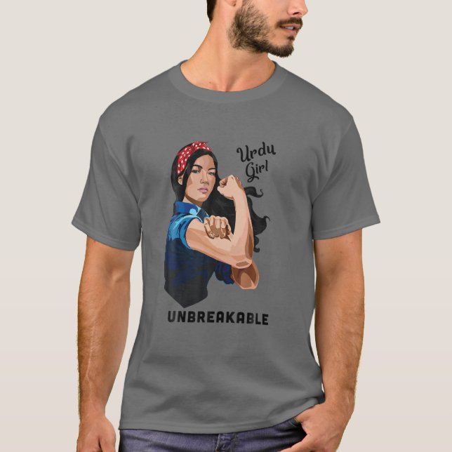 Camiseta El inquebrantable Chica urdu Rosie Riveter Retro O (Anverso)