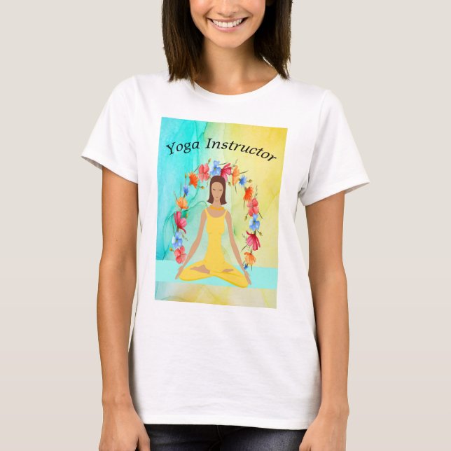 Camiseta El instructor de yoga Tee Shirt Yellow Design (Anverso)