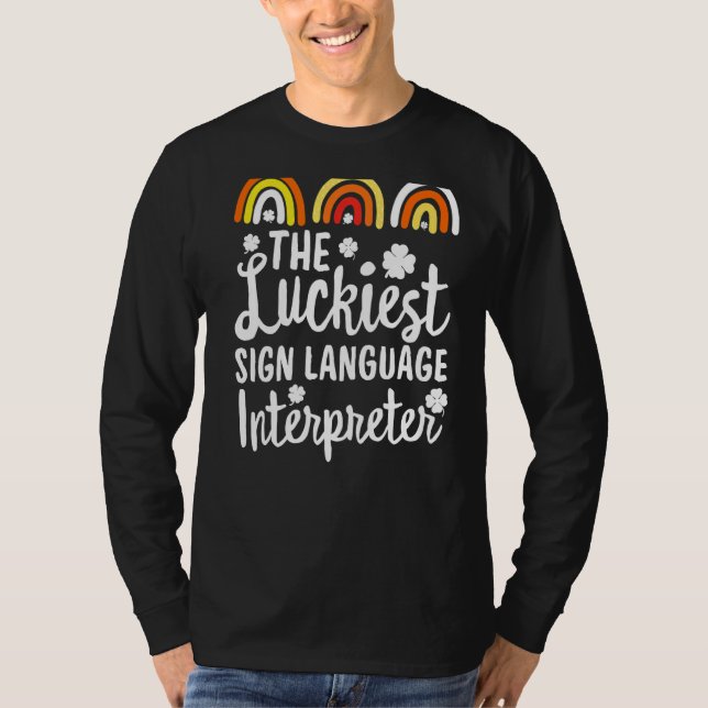 Camiseta El intérprete de lenguaje de signos más afortunado (Anverso)
