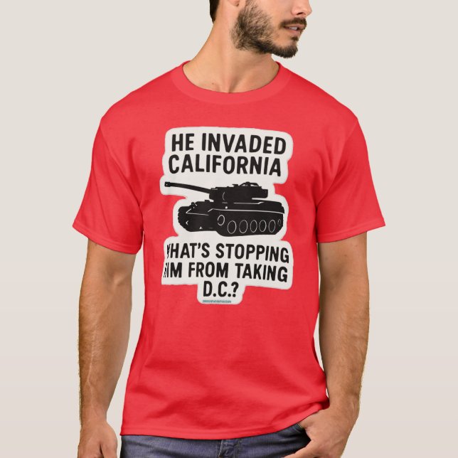 Camiseta Él invadió California (Anverso)