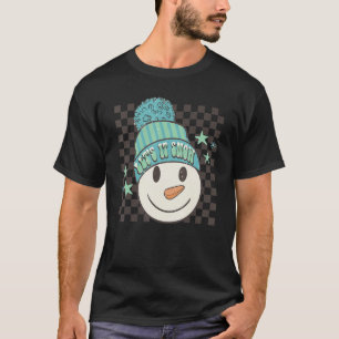 Camiseta El invierno retro vibra la Navidad de los Snowman
