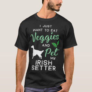 Camiseta El irlandés Setter Funny Vegan Dog Lover Dueño Xma