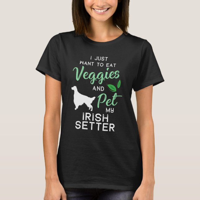 Camiseta El irlandés Setter Funny Vegan Perro Dueño De Navi (Anverso)