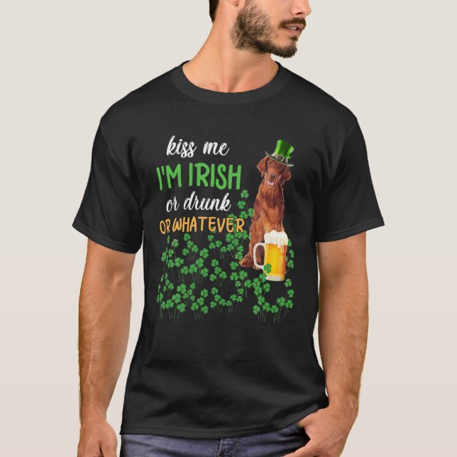 Camiseta El irlandés Setter Me Besa Soy Irlandés O Borracho (Anverso)