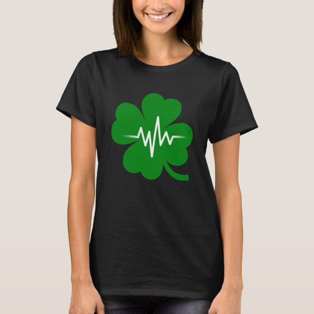 Camiseta El irlandés St Paddy's Day 4-Leaf Clover Shamrock  (Anverso)