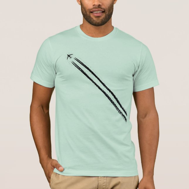 Camiseta El irse volando/estela de vapor del aeroplano del (Anverso)