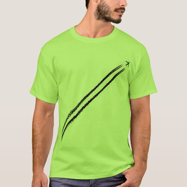 Camiseta El irse volando/estela de vapor del aeroplano del (Anverso)