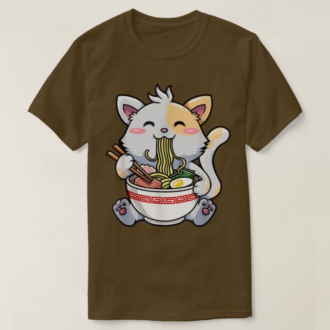 Camiseta El japonés Ramen Kawaii Anime Gato amante Papá Mam (Diseño del anverso)