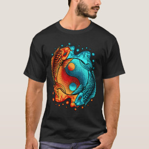 Camiseta El japonés Yin Yang Koi Carp Nishikigoi Fish Asian