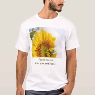 Camiseta El jardín de girasol amarillo añade el nombre de t