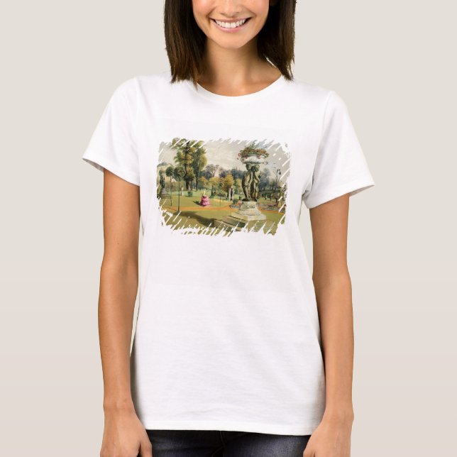 Camiseta El jardín de la terraza, la abadía de Woburn (crom (Anverso)