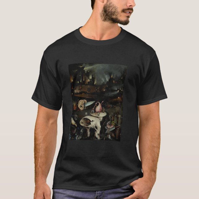 Camiseta El Jardín de la Tierra Enciende La Famosa Pintura (Anverso)