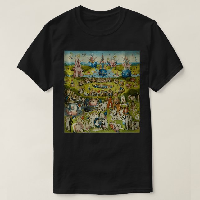 Camiseta El Jardín de las Delicias Terrestres Hieronymus B (Diseño del anverso)