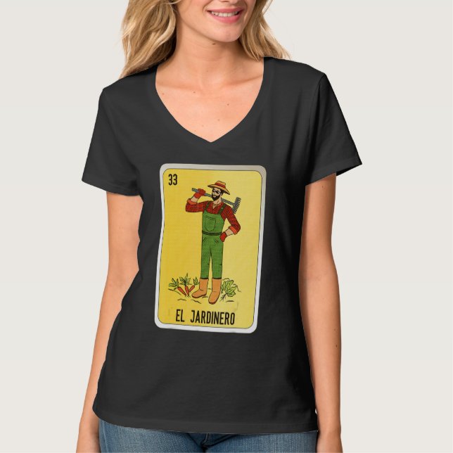 Camiseta El Jardinero Mexican Slang Lottery Bingo Cards (Anverso)